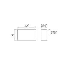 Load image into Gallery viewer, Blok LED Wall Light - line drawing.