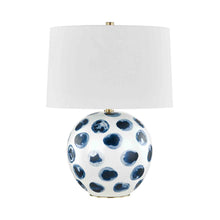 Load image into Gallery viewer, Blue Point Table Lamp in White/Blue.
