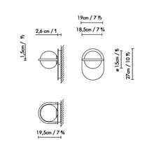 Load image into Gallery viewer, C_Ball W Wall Light - line drawing.