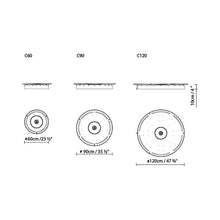 Load image into Gallery viewer, Castle C LED Flush Mount Ceiling Light - line drawing.