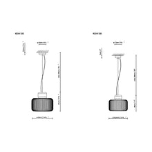 Load image into Gallery viewer, Keshi S Pendant Light - line drawing.