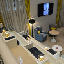 Load image into Gallery viewer, Lola F Floor Lamp in restaurant.