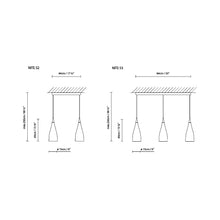 Load image into Gallery viewer, Nite S Track Pendant Light - line drawing.