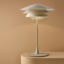Load image into Gallery viewer, Overlay T Table Lamp in exhibition.