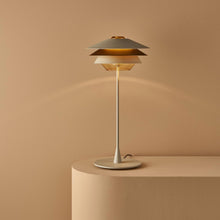 Load image into Gallery viewer, Overlay T Table Lamp in exhibition.