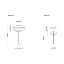 Load image into Gallery viewer, Overlay T Table Lamp - line drawing.