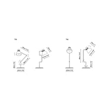 Load image into Gallery viewer, Blux System T Table Lamp - line drawing.