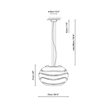 Load image into Gallery viewer, Tree Series S Pendant Light line-drawing.