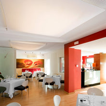 Load image into Gallery viewer, Veroca LED DIM Semi Flush Mount Ceiling Light in hotel.