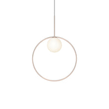 Load image into Gallery viewer, Bola Halo LED Pendant Light in Rose Gold/Medium.