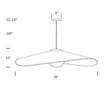 Load image into Gallery viewer, Bola LED Felt Pendant Light - line drawing.