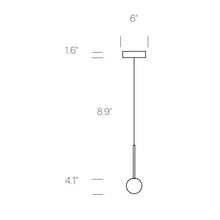 Load image into Gallery viewer, Bola Sphere LED Pendant Light - line drawing.