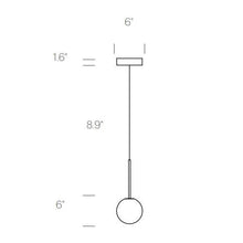 Load image into Gallery viewer, Bola Sphere LED Pendant Light - line drawing.