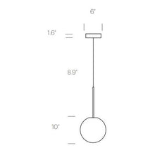 Load image into Gallery viewer, Bola Sphere LED Pendant Light - line drawing.