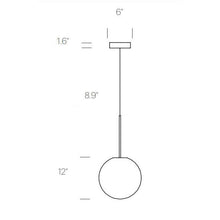 Load image into Gallery viewer, Bola Sphere LED Pendant Light - line drawing.
