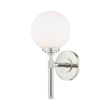 Load image into Gallery viewer, Bowert Bath Wall Light in Polished Nickel.