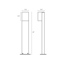 Load image into Gallery viewer, Box LED Bollard Light - line drawing.