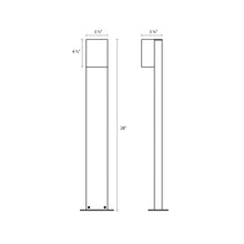 Load image into Gallery viewer, Box LED Bollard Light - line drawing.