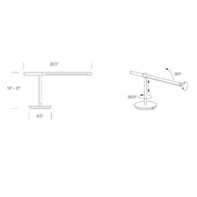 Load image into Gallery viewer, Brazo LED Table Lamp - line drawing.