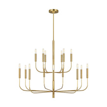 Load image into Gallery viewer, Brianna Two-Tier Chandelier in Brass.