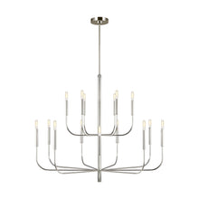 Load image into Gallery viewer, Brianna Two-Tier Chandelier in Polished Nickel.