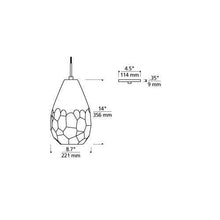 Load image into Gallery viewer, Briolette Grande Pendant Light - line drawing.