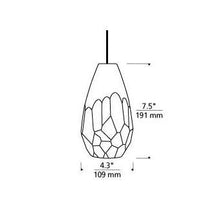 Load image into Gallery viewer, Briolette Low Voltage Pendant Light - line drawing.