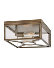 Load image into Gallery viewer, Brixton Outdoor Flush Mount Ceiling Light in Burished Bronze.