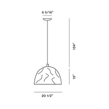 Load image into Gallery viewer, Bump LED Pendant Light - line drawing.