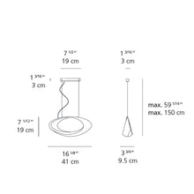 Load image into Gallery viewer, Cabildo LED Suspension Light - line drawing.