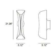 Load image into Gallery viewer, Cadmo LED Wall Light - line drawing.