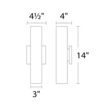 Load image into Gallery viewer, Caliber Indoor/Outdoor LED Wall Light - line drawing.