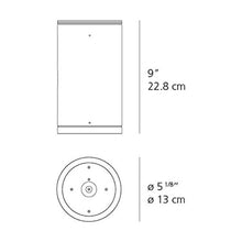 Load image into Gallery viewer, Calumet Outdoor LED Ceiling Light - line drawing.
