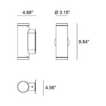 Load image into Gallery viewer, Calumet Outdoor LED Wall Light - line drawing.