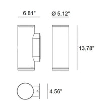 Load image into Gallery viewer, Calumet Outdoor LED Wall Light - line drawing.