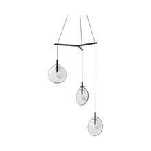 Load image into Gallery viewer, Cantina 3-Light Tri-Spreader LED Pendant Light in Clear/Small.