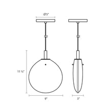 Load image into Gallery viewer, Cantina LED Pendant Light - line drawing.