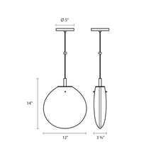 Load image into Gallery viewer, Cantina LED Pendant Light - line drawing.
