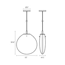 Load image into Gallery viewer, Cantina LED Pendant Light - line drawing.
