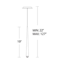 Load image into Gallery viewer, Cascade Crystal LED Pendant Light - line drawing.