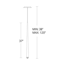 Load image into Gallery viewer, Cascade Crystal LED Pendant Light - line drawing.
