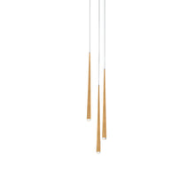 Load image into Gallery viewer, Cascade Crystal Round LED Chandelier in 3-Light/Aged Brass.