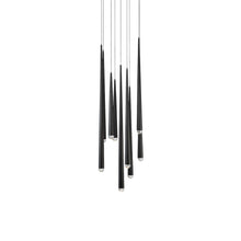 Load image into Gallery viewer, Cascade Crystal Round LED Chandelier in 9-Light/Black.
