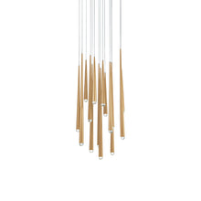 Load image into Gallery viewer, Cascade Crystal Round LED Chandelier in 15-Light/Aged Brass.
