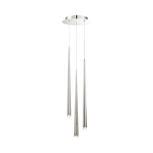 Load image into Gallery viewer, Cascade Crystal Round LED Chandelier in Silver.