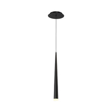 Load image into Gallery viewer, Cascade Etched Glass LED Pendant Light in Black.