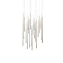 Load image into Gallery viewer, Cascade Etched Glass Round LED Chandelier in Polished Nickel (21-Light).