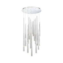 Load image into Gallery viewer, Cascade Etched Glass Round LED Chandelier in Detail.