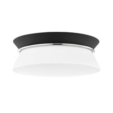 Load image into Gallery viewer, Cath Flush Mount Ceiling Light in Polished Nickel / Black.