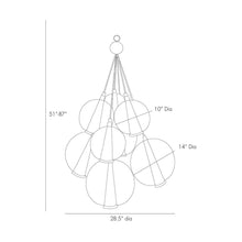 Load image into Gallery viewer, Caviar Cluster Pendant Light - line drawing.